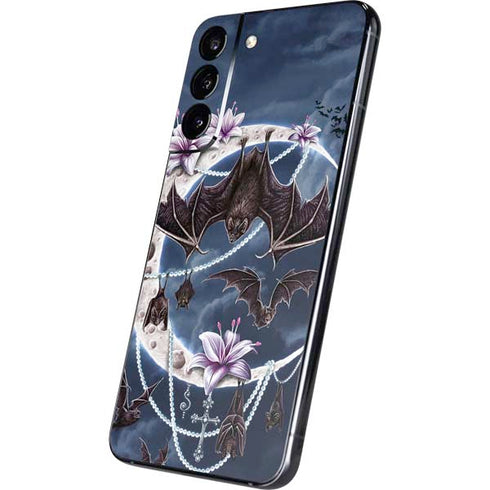 Gothic Moon with Bats and Flowers by Sarah Richter Galaxy S22 Plus Skin
